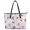 Cactus Pastel Print, variant on POLERO Women's Saddle Bag Pumpkin Waterproof Handbag for Travel, Leather Lightweight Zipper Tote Bag