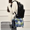 thumbnail image 6 of Insulated Lunch Bag 6L Leak-Proof Lunch Box with Shoulder Strap Multiple Pockets Lunch Tote Blue and Green Roses Pattern, 6 of 9