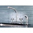 Modern Cross 2Handle High Arc Standard Kitchen Faucet with Side