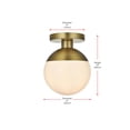 thumbnail image 3 of Eclipse 1 Light Brass Flush Mount With Frosted White Glass, 3 of 7