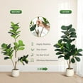 thumbnail image 4 of 4 ft Fiddle Leaf Fig Tree Artificial with 48 Leaves - Realistic Faux Ficus Lyrata Trees in 7.8 in White Planter Pot, Indoor Fake Floor Plants for Home Office Living Room Decor, Housewarming Gift, 4 of 7