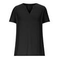 thumbnail image 3 of ECZHAW Womens Tops Summer Short Sleeve V Neck Blouses Business Casual Loose Fit Tshirts Trendy Fashion Outfits, 3 of 5