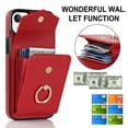 thumbnail image 5 of Elehold for iPhone 14 Case Wallet RFID Blocking Organ Card Holder, PU Leather Purse Wrist Lanyard Strap Phone Case with Ring Stand for iPhone 14 2022, Red, 5 of 9