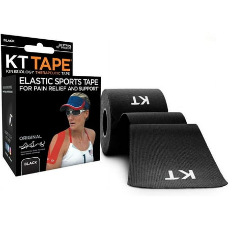 KT tape, 2"x16\'. black, classic