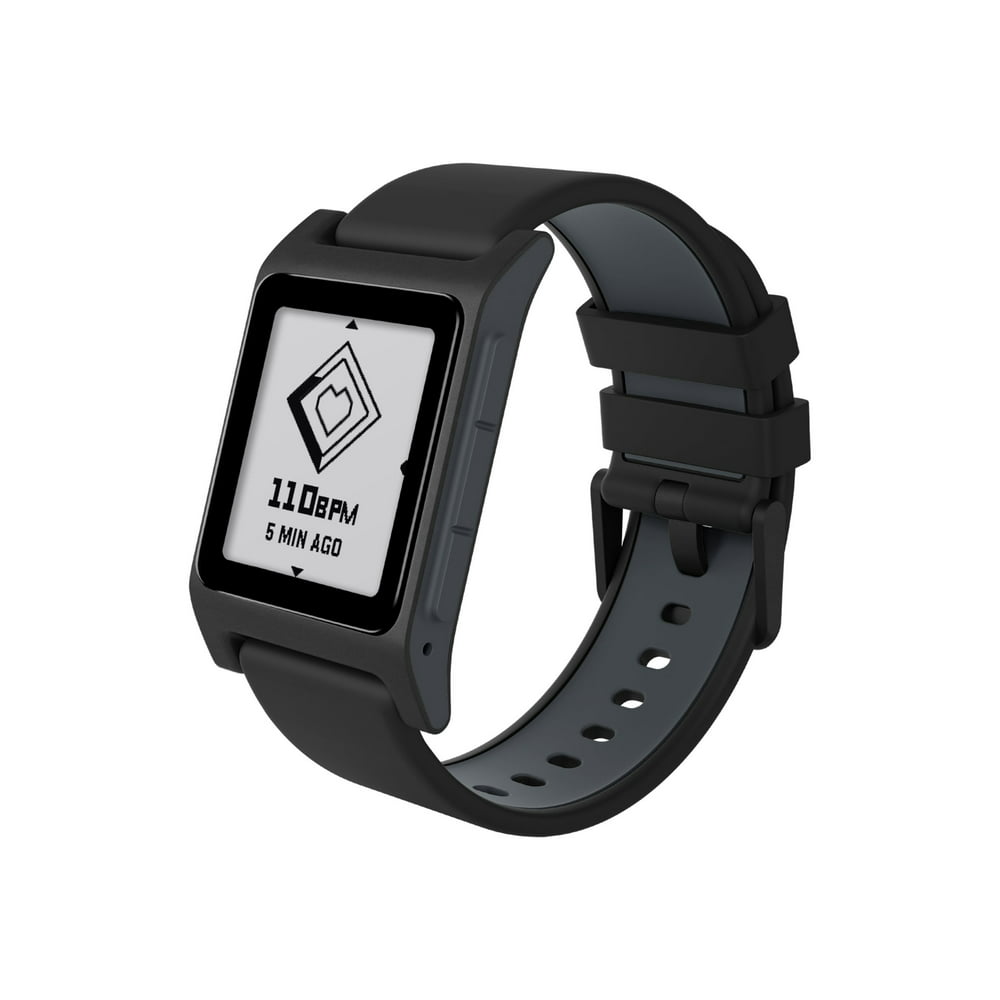 Pebble 2 + Heart Rate - Black - smart watch with band - silicone