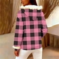 thumbnail image 4 of successthop Hoodie for Women Pullover with Pockets Long Sleeve Drawstring Top Plus Size Fleece Neck Checkered Streetwear, 4 of 6