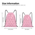thumbnail image 2 of Kdxio Pink Bows Pattern Drawstring Bag for Gym Sports School Travel Lightweight Sackpack with Adjustable Cords Waterproof Fabric-Small, 2 of 6