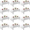 thumbnail image 2 of 12 Pack White Table Cloth Rectangle Table 60 x 102 Inch Tablecloths for 6 Foot Rectangle Tables. Stain and Winkle Resistant Polyester Washable White Cloths for Parties, 2 of 5