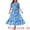 Blue, variant on DARING DIVA Women's Plus Size Short Sleeve Square Neck Maxi Floral Dress 1X Blue