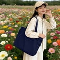 thumbnail image 2 of Mwjwdo Women's Plain Retro Soft PU Underarm Handbag, Minimalist Large Capacity Shoulder Tote for Daily Commute & Shopping Navy, 2 of 5