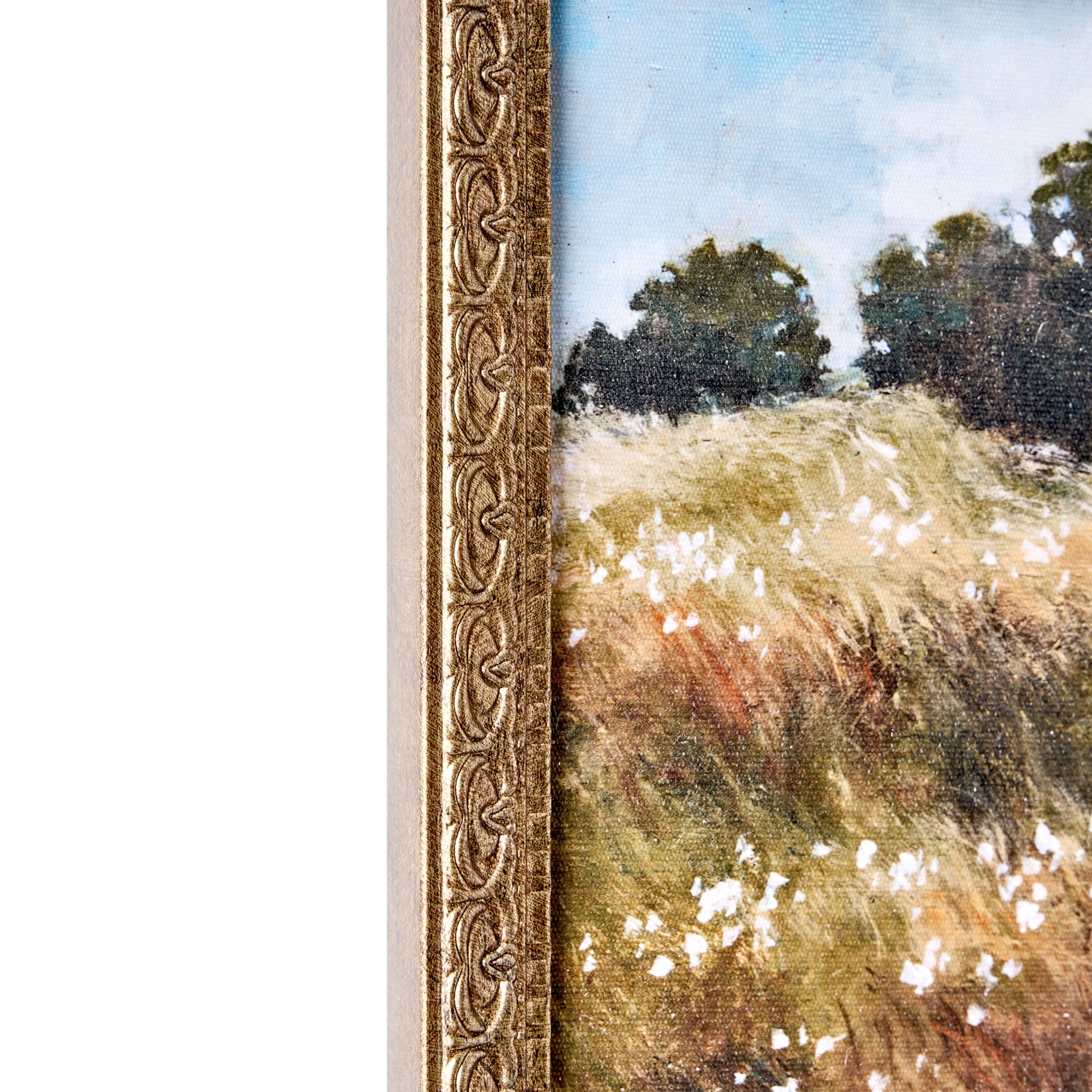 Home Decor Collection Calm Meadow Landscape Wall Art, Nature Canvas Print with Wood Bronze Frame, Farmhouse Decor, 11x14
