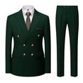 thumbnail image 3 of Beauty-Emily Men's Classic Double-Breasted Suit Set – Slim Fit Two-Piece Blazer & Pants with Gold Button Detail, Formal Business Suit for Office, Wedding & Events, 3 of 8
