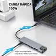 thumbnail image 4 of Adaptador Hub USB Tipo C Multipuertos 8 en 1 Aluminio a 4K HDMI 30Hz USB Tipo C, USB 3.0 y USB 2.0, Lector Tarjeta SD TF Ethernet PD Carga Compatible con PC Laptop Mac Windows, 4 of 7