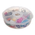 thumbnail image 2 of Craft County Clear Organizer Box - 6 Compartments - Made of Clear Plastic for Easy Identification - 4.3-Inch Diameter X 1.2-Inch Depth - Store Beads, Clasps, Buckles & More - Items not Included, 2 of 4