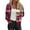 Fall Clothes Wine, variant on Zip Up Jacket for Women Lightweight Windproof Bomber Jackets Fashion Plaid Printed Baseball Coat Boyfriend Loose Fit Outerwear