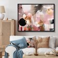 thumbnail image 1 of Designart Pink Modern black framed wall art, Abstract black framed wall art, Scenic Lines in Pink Gold I , Abstract Modern Shapes Transitional framed wall art decor, 20x12 inches black frame, 1 of 5