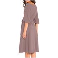 thumbnail image 3 of IROINNID Cocktail Dress for Women Wedding Guests Dresses for Women Long Sleeve Round-Neck Slim Dress Solid Classic Dress Deals,Coffee, 3 of 7