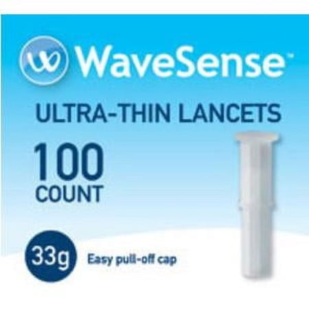 WaveSense Lancets 33g Box of 100 8 Pack