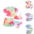thumbnail image 4 of MZXELPRJD Swim Suits for Teen Girls Girls' Clothing Sets Tie Dye Four Piece Swimsuit Set Toddler Bathing Suit for Girls 10-12 Bathing Suit for Kids Bathing Suit Girls Size 14-16 Father Son Bathing, 4 of 4