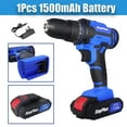thumbnail image 5 of 21V Cordless Drills Driver Screwdrivers Set with 1500mAh Lithium-Ion Battery Max Torque 45 N.m, 10mm Chuck, 2 Variable Speed, 25+1 Torque Setting, LED Light, with 26Pcs Accessories, 5 of 8