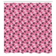 thumbnail image 2 of Ambesonne Dog Bone Shower Curtain, Paw Prints in Happy Tones, 69"Wx75"L, Pink and Charcoal Grey, 2 of 4