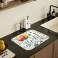 thumbnail image 5 of Yayeee Dish Drying Mat for Kitchen Counter 16" x 18" Microfiber Super Absorbent Coffee Decorative Pad, Blue Floral, 5 of 9