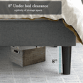 thumbnail image 6 of Einfach Full Bed Frame, Upholstered Platform Bed with Wingback and Geometric Headboard, Gray, 6 of 7