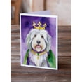 thumbnail image 2 of Old English Sheepdog King of Mardi Gras Greeting Cards Pack of 8 7 in x 5 in, 2 of 3