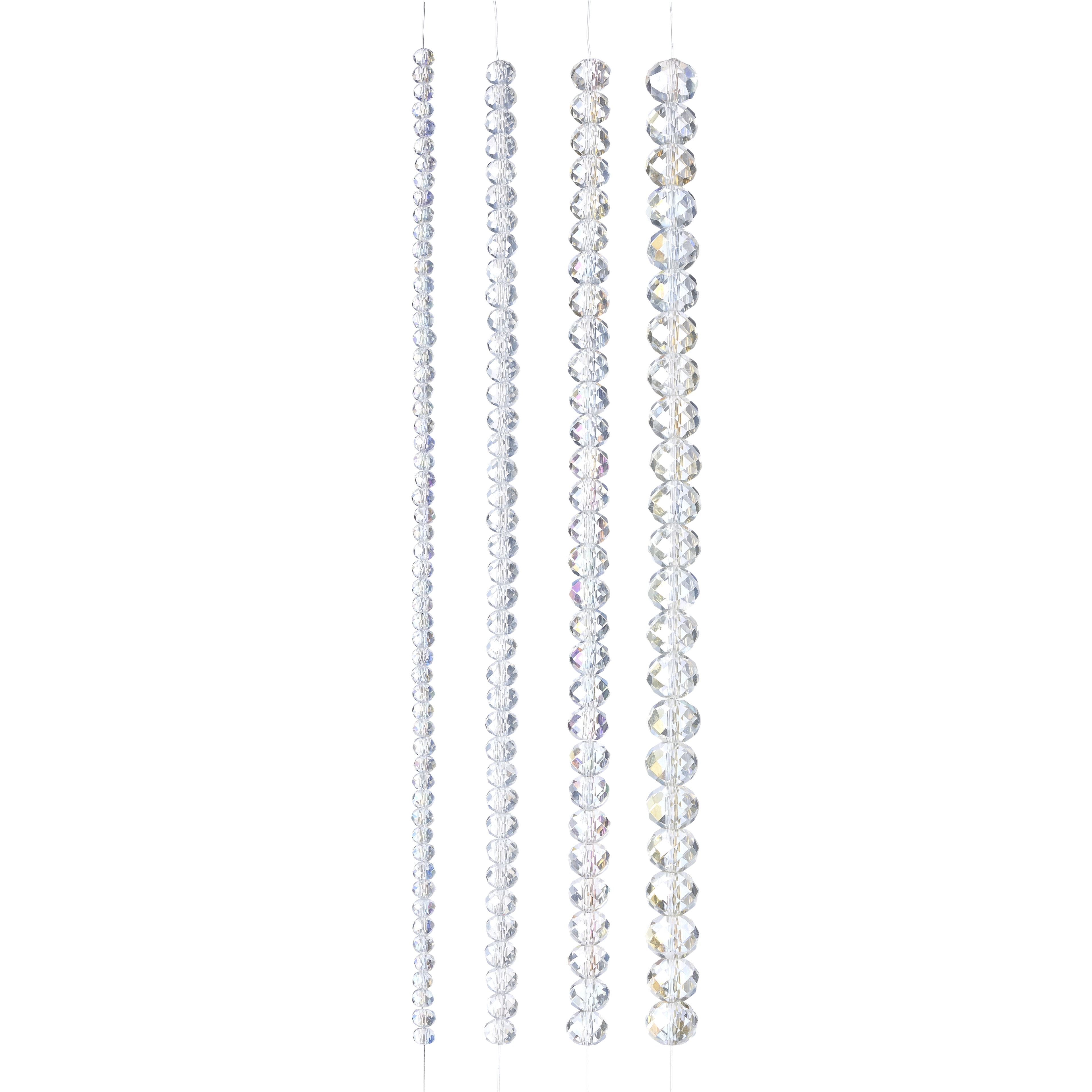 Bead Landing Clear Faceted Glass Rondelle Beads, 12 Packs: 4 ct. (48 total)