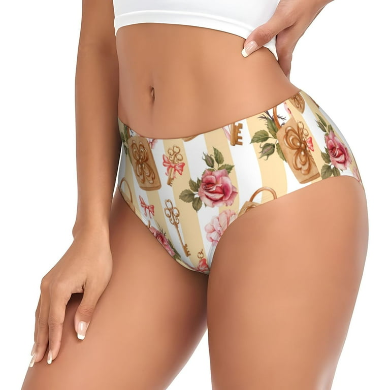 Bingfone Key Lock And Flowers Women's Underwear Full