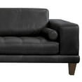 thumbnail image 3 of Wynne Sofa in Genuine Black Leather with Brown Wood Legs, 3 of 5