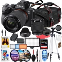 Sony a7 III Mirrorless Camera with 28-70mm Lens Bundled Kit Accessory Package with LED Video Light, HD Filters, 64GB Extreme SD, Case, & Editing Software Package