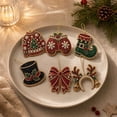 thumbnail image 4 of Hovilon 6PCS Christmas Wooden Ornaments DIY Pearl Kit, 6 Festive Designs Wood Pendant Style Holiday Tree Decor, DIY Painting of Diamond Craft Set for Home Decoration and Handmade Gift, 4 of 7