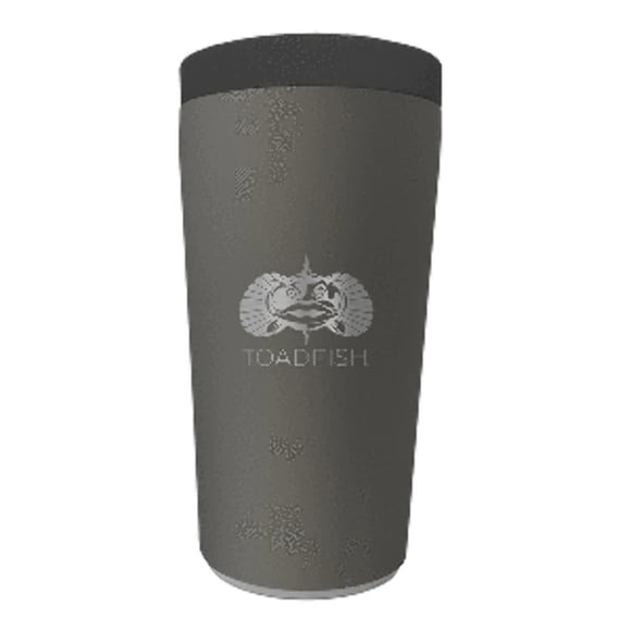 Toadfish Universal Can Cooler 2.0 - Se adapta a latas de 12 oz, botellas, latas delgadas y más - Tecnología de ventosa que no se inclina - Aislamiento al vacío de doble pared de acero inoxidable (graf