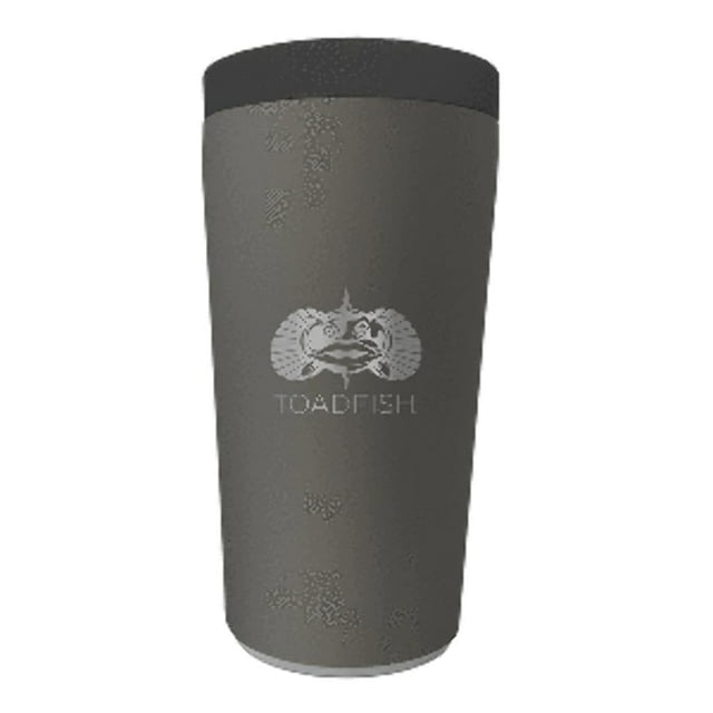 Toadfish Universal Can Cooler 2.0 - Se adapta a latas de 12 oz, botellas, latas delgadas y más - Tecnología de ventosa que no se inclina - Aislamiento al vacío de doble pared de acero inoxidable (graf