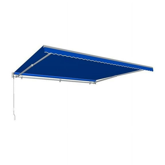 Awntech MTL12-US-BB 12 ft. Maui Left Motor with Remote Retractable Awning, Bright Blue - 120 in.