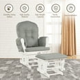 thumbnail image 6 of Gymax Baby Nursery Relax Rocker Rocking Chair Glider & Ottoman Set w/ Cushion Light Grey, 6 of 10