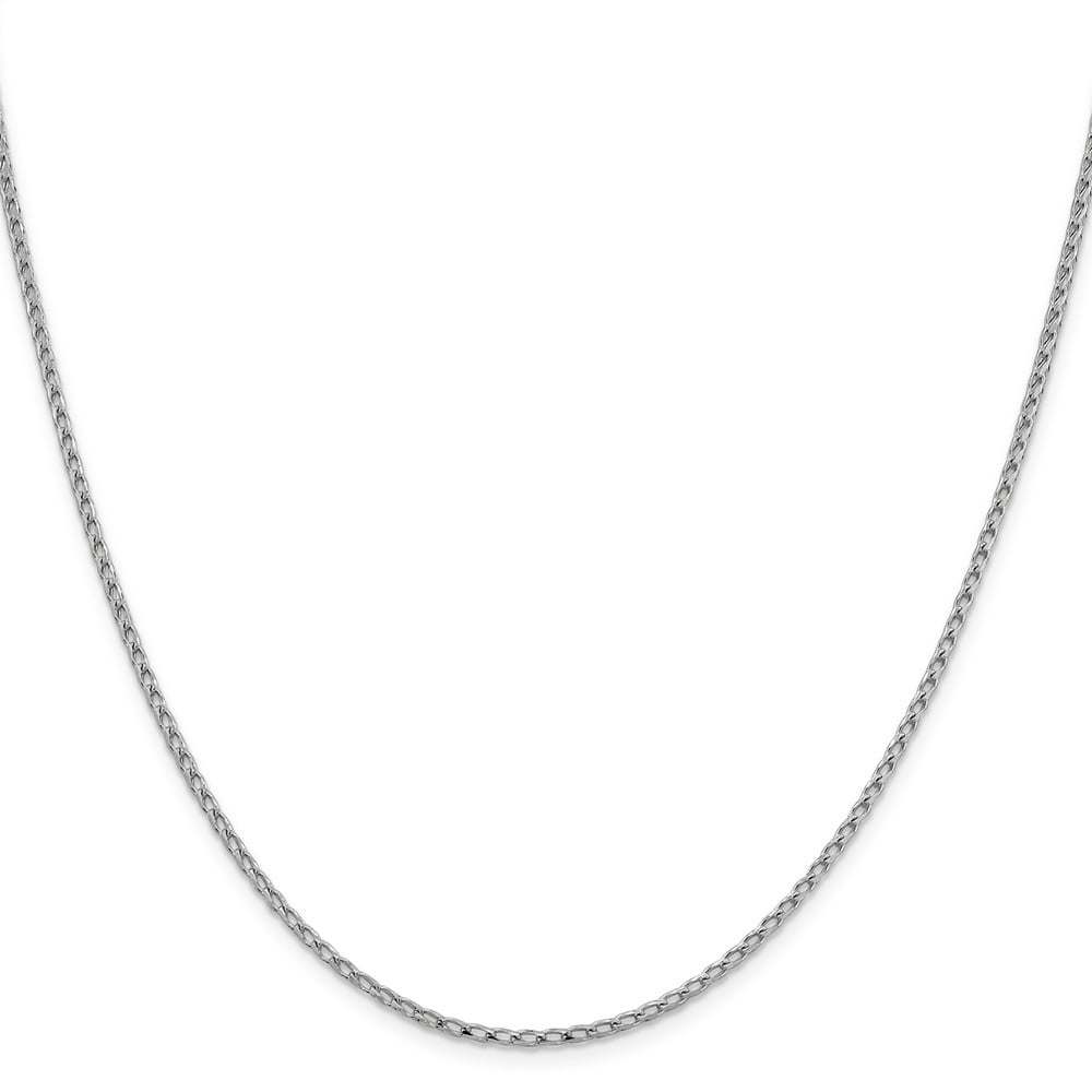 Leslie's Real 14kt White Gold 2.1mm Diamond Cut Open Franco Chain; 18 inch; for Adults and Teens; for Women and Men