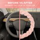 thumbnail image 4 of Carbella Funda Para Volante De Piel Trenzada, Color Rosa Suave, Tamaño Estándar De 15 Pulgadas, Se Adapta A La Mayoría De Los Vehículos, Funda Para Volante De Coche Con Tacto De Piel Sintética Suave,, 4 of 5