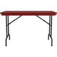thumbnail image 2 of Correll Commercial Duty RED Plastic Top Folding Table One-Piece Blow-Molded Plastic Top is Waterproof, Scratch, Stain, & Impact Resistant, Colors go all the way through, 2 of 3