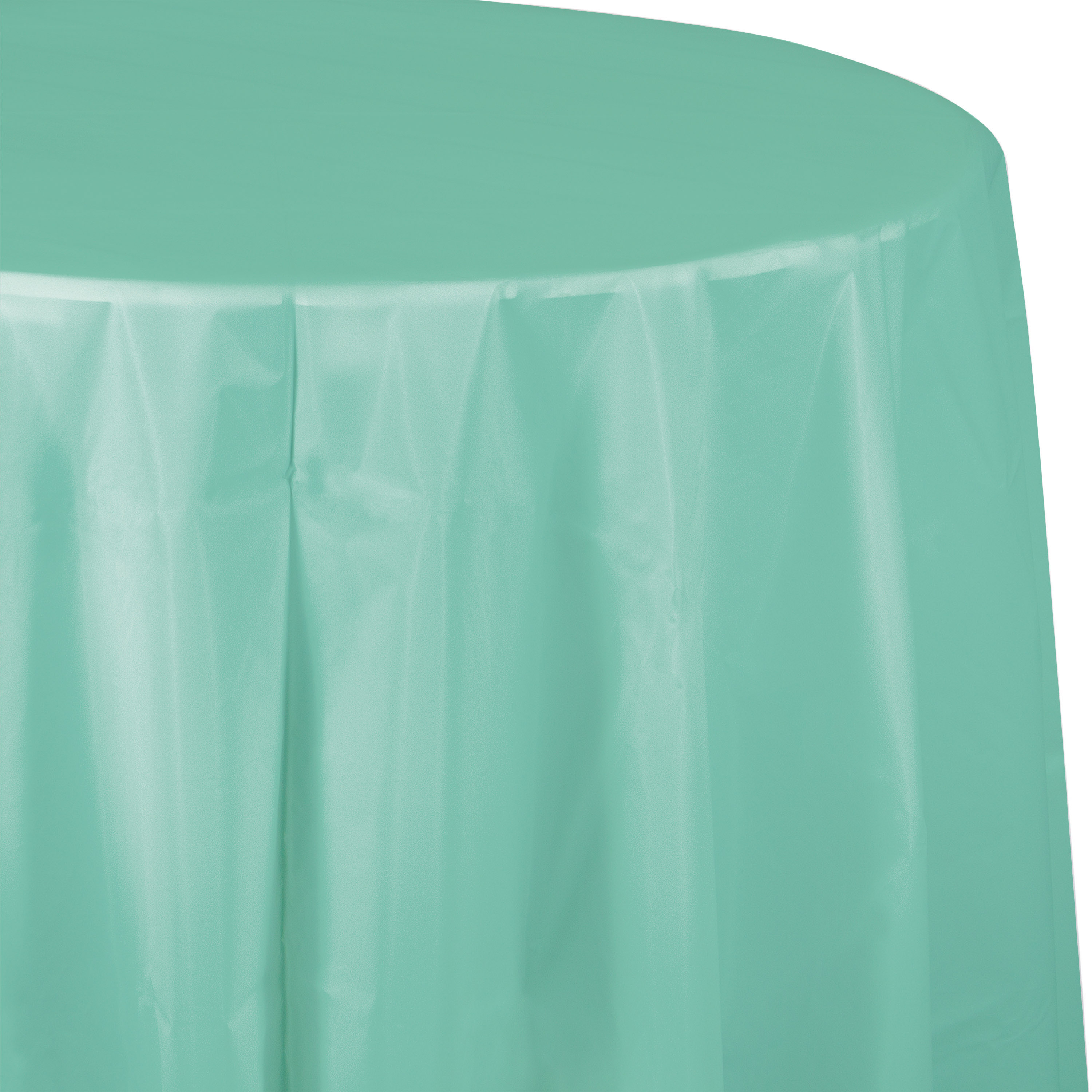 Fresh Mint Green Round Plastic Tablecloths, 3 Count