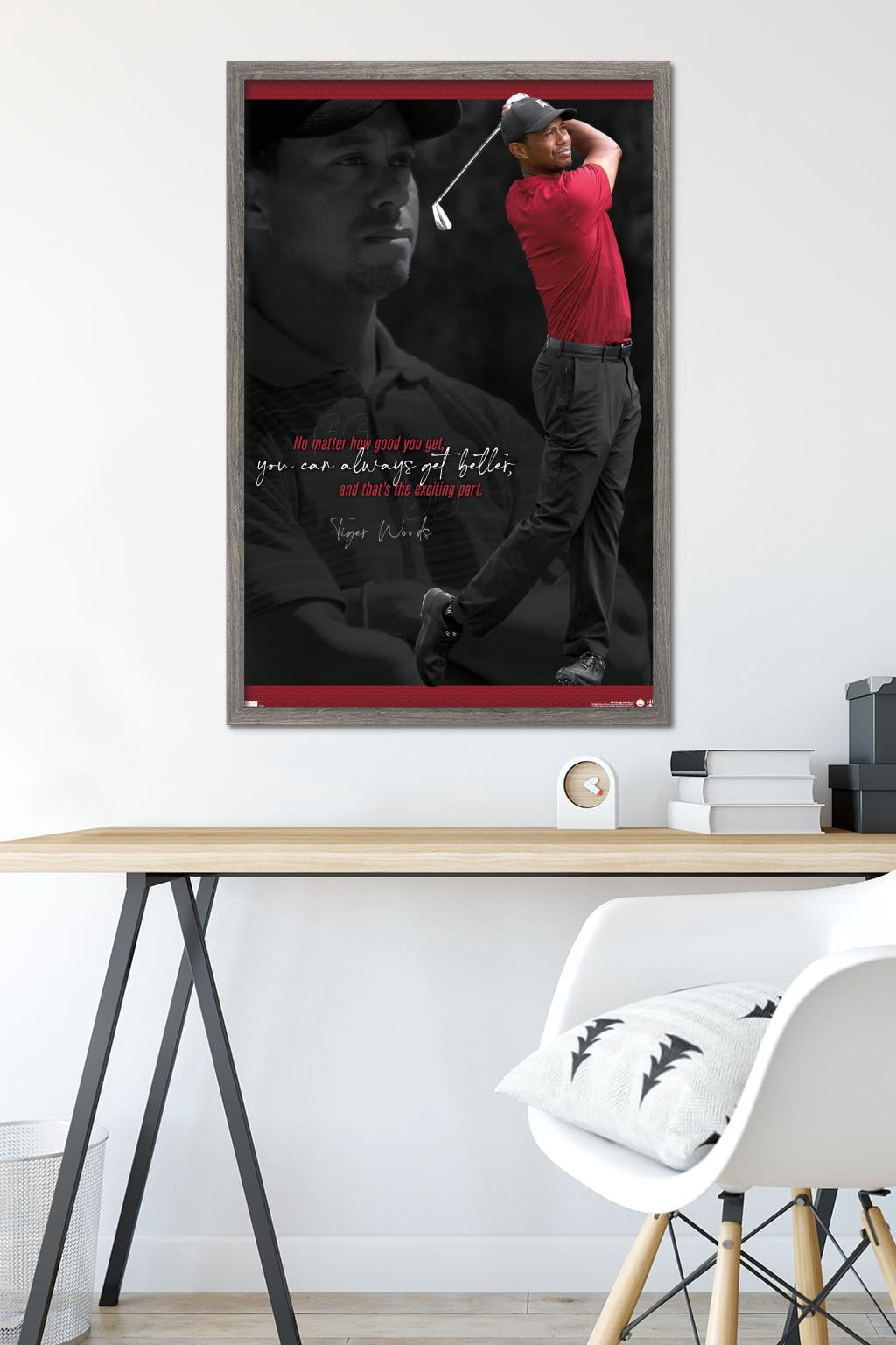 Tiger Woods Always Get Better 24.25" x 35.75" Framed Poster, by Trends International