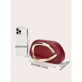 thumbnail image 4 of Women's Burgundy Clutch Purse with Gold Ring Handle Elegant Evening Handbag, 4 of 5