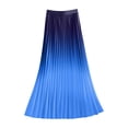 thumbnail image 4 of LWavelet Ombre Pleated Maxi Skirt Women Elegant Evening Party Stylish Versatile Bottoms Dark Blue One Size, 4 of 5