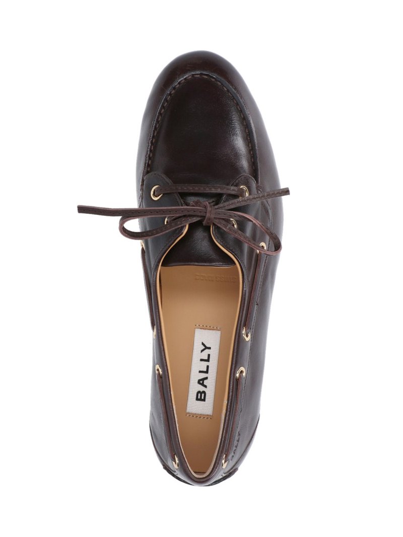 Bally Dark Brown Leather Slip-On Loafers Bally Shoes Mens 11 D Brown Leather Slip On Low Top Loafers  main image 3