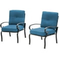 thumbnail image 6 of SUNCROWN Patio Chairs Outdoor Wrought Iron Dining Chairs with Peacock Blue Cushions, Set of 2, 6 of 6
