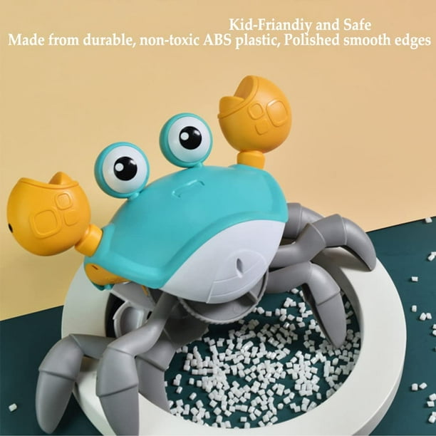 Jouet de bébé crabe rampant avec musique et lumière LED, les jouets de  temps sur le ventre éviteront automatiquement les obstacles guidant bébé à  ramper 