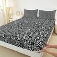 thumbnail image 2 of Manfei Black White Abstract Bed Sheets, Zebra Animal Print King Sheets, Chic Stripes Sheet Set, Luxury Bedroom Decor, 4-Piece, 2 of 6