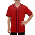 thumbnail image 2 of hengsof Kids Baseball Jersey Solid Button Down Shirts Sports Uniform for Boy Girl Softball Jersey Hip Hop Short Sleeve, 2 of 7