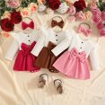 thumbnail image 6 of Mnyotv Baby Girls Clothes Cute Bow Rompers with Headbands Long Sleeve Jumpsuits Fall Winter Outfits for Infants Size 3-6 Months, 6 of 6